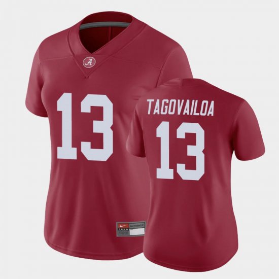 #13 Tua Tagovailoa Game University of Alabama Womens Crimson Jersey 996887-996