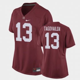 #13 Tua Tagovailoa Game Bama Replica Football Womens Crimson Jerseys 234782-518