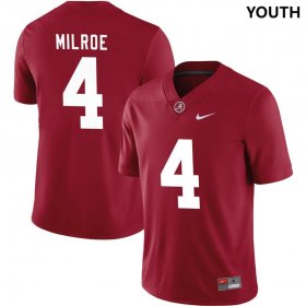 #4 Jalen Milroe NIL Replica Alabama Youth Crimson Jerseys 214023-804