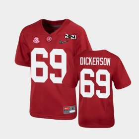 #69 Landon Dickerson 2021 National Championship Alabama Crimson Tide Youth Crimson Jerseys 440492-525