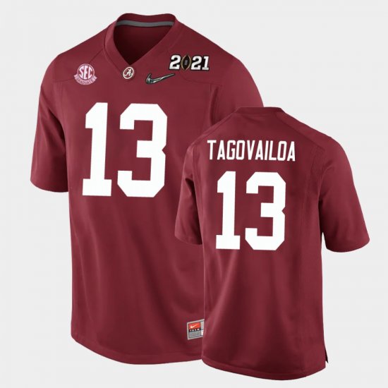 #13 Tua Tagovailoa 2021 National Championship Alabama Crimson Tide Replica Youth Crimson Jersey 794615-697